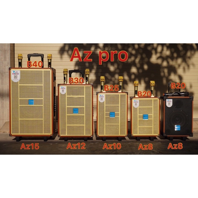 Loa kéo AZPro AZ-8 Pro - Loa kéo di động bass 2 tấc - Tặng kèm 2 micro không dây