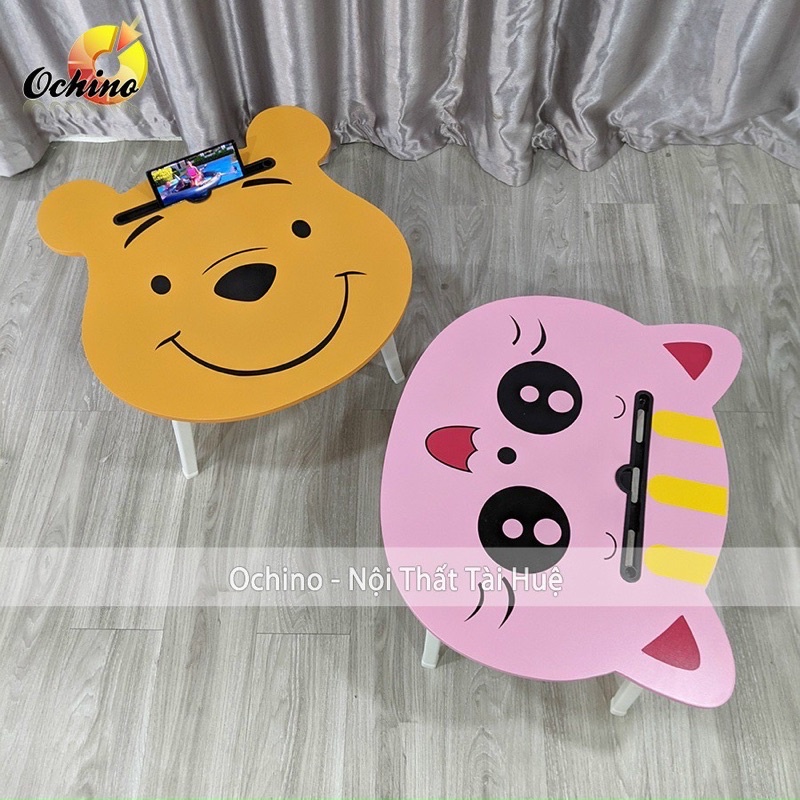 Bàn Gấp Hình Thú Cho Bé Chân Nhựa Cứng Chắn Chắn