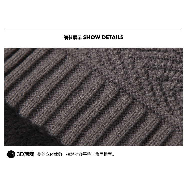 Mũ Len Cotton Dày Dặn Giữ Ấm Mùa Đông Phong Cách Hàn Quốc Cho Nam