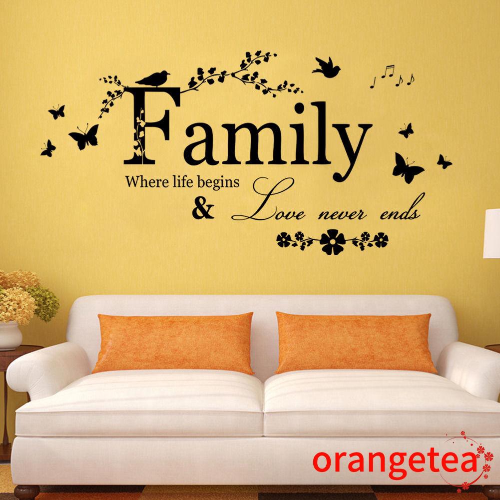 Nhãn dán tường trang trí in chữ Where life begins