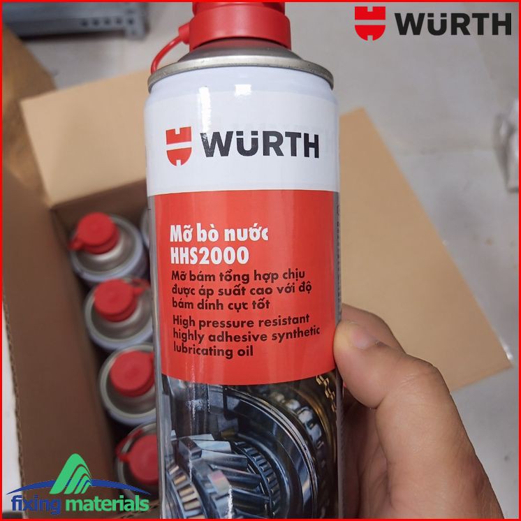 Combo 6 chai mỡ bò nước WURTH HHS200/500ml kèm 1 kính bảo hộ siêu bền của WURTH