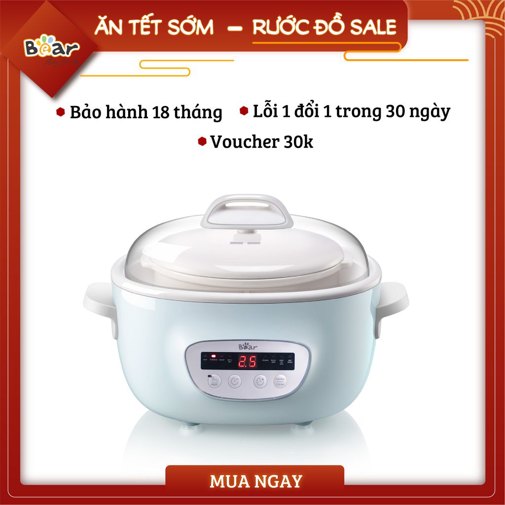 [Bảo hành chính hãng 12 tháng] Nồi nấu chậm Bear 2.5L SUBE003