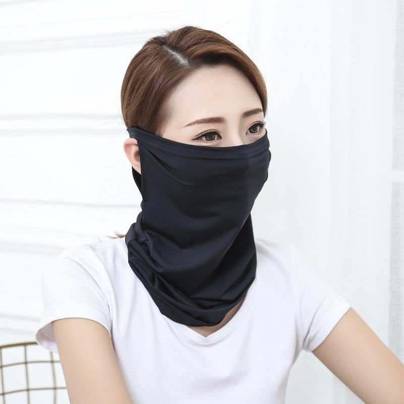 Khăn Trùm Đầu Che Mặt Bằng Lụa Lạnh Chống Nắng Chống Thấm Mồ Hôi Cho Nam Và Nữ