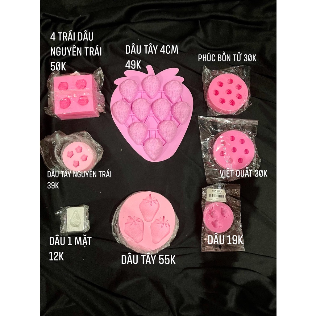 Khuôn Silicone trái cây Trái Dâu Tây