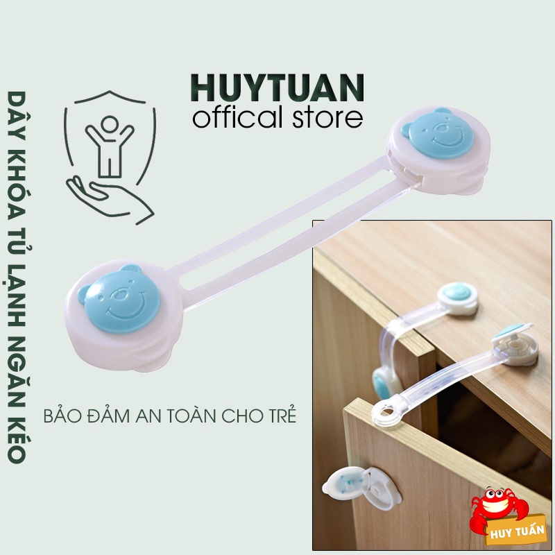 Khóa ngăn kéo/ khóa tủ lạnh loại bền, chắc - Dây khóa an toàn cho tủ đồ/ ngăn kéo/ tủ lạnh bibi90