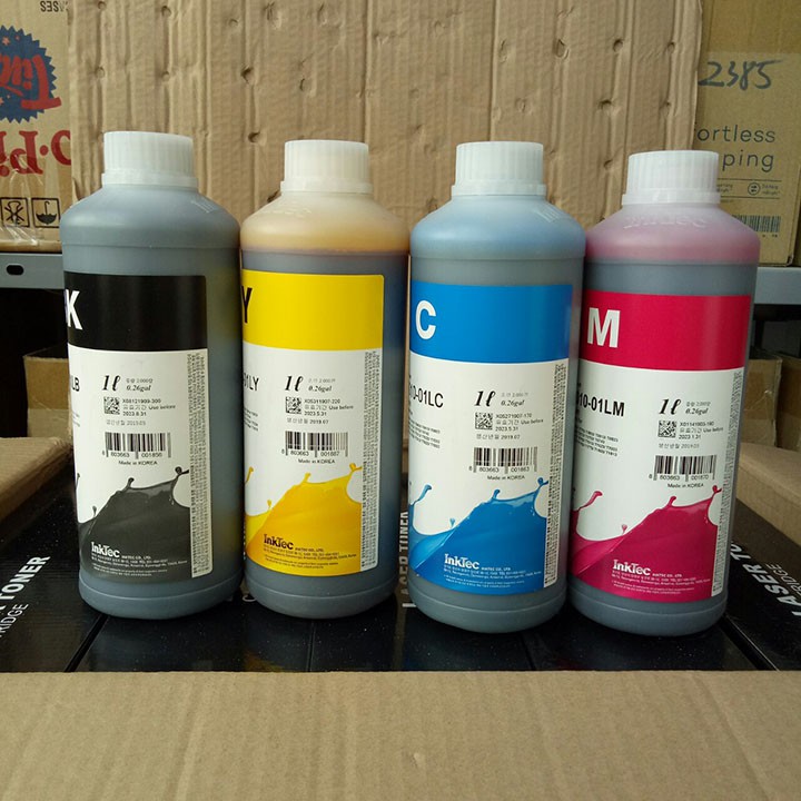 [Dye InKTec] Combo bộ 4 màu mực in phun HP Officejet (BK, M, Y, C)