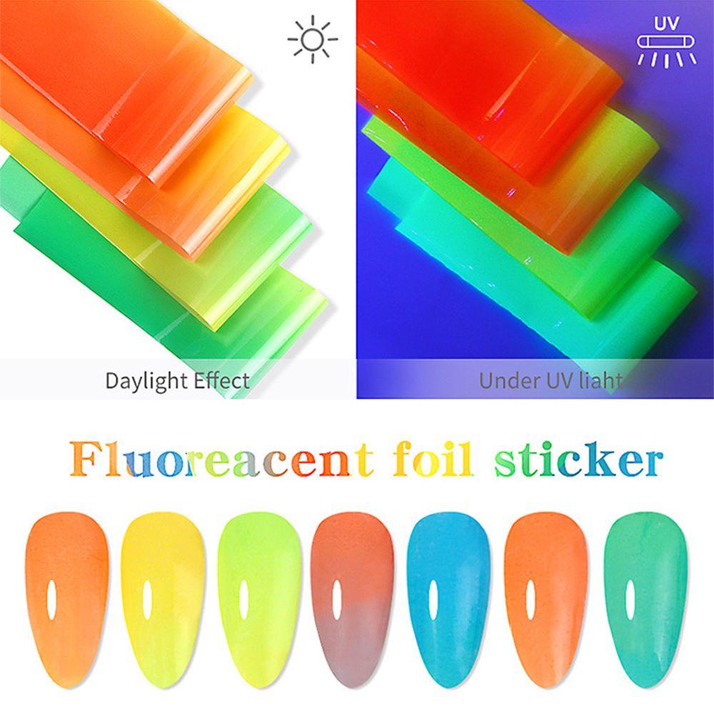 Set Giấy Foil Màu Sắc Cầu Vồng Neon Dán Móng Nghệ Thuật