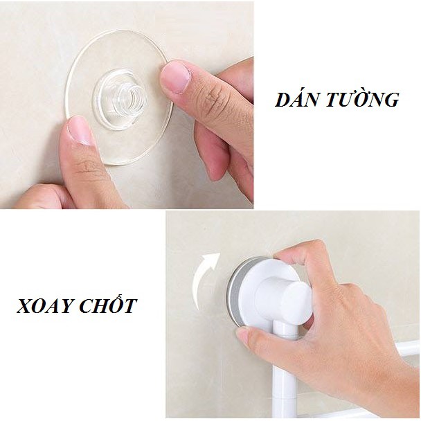 Kệ Inox treo khăn nhà tắm ECOCO 4 thanh tiện dụng - giá nhựa treo khăn phòng tắm dán tường hít chân không