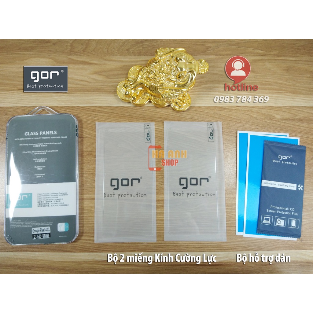 Bộ 2 Kính Cường Lực Google Pixel 3 XL/4 XL/5 XL/4a/5a/6a/6 XL/6a/6 Pro... Full màn hãng Gor cao cấp