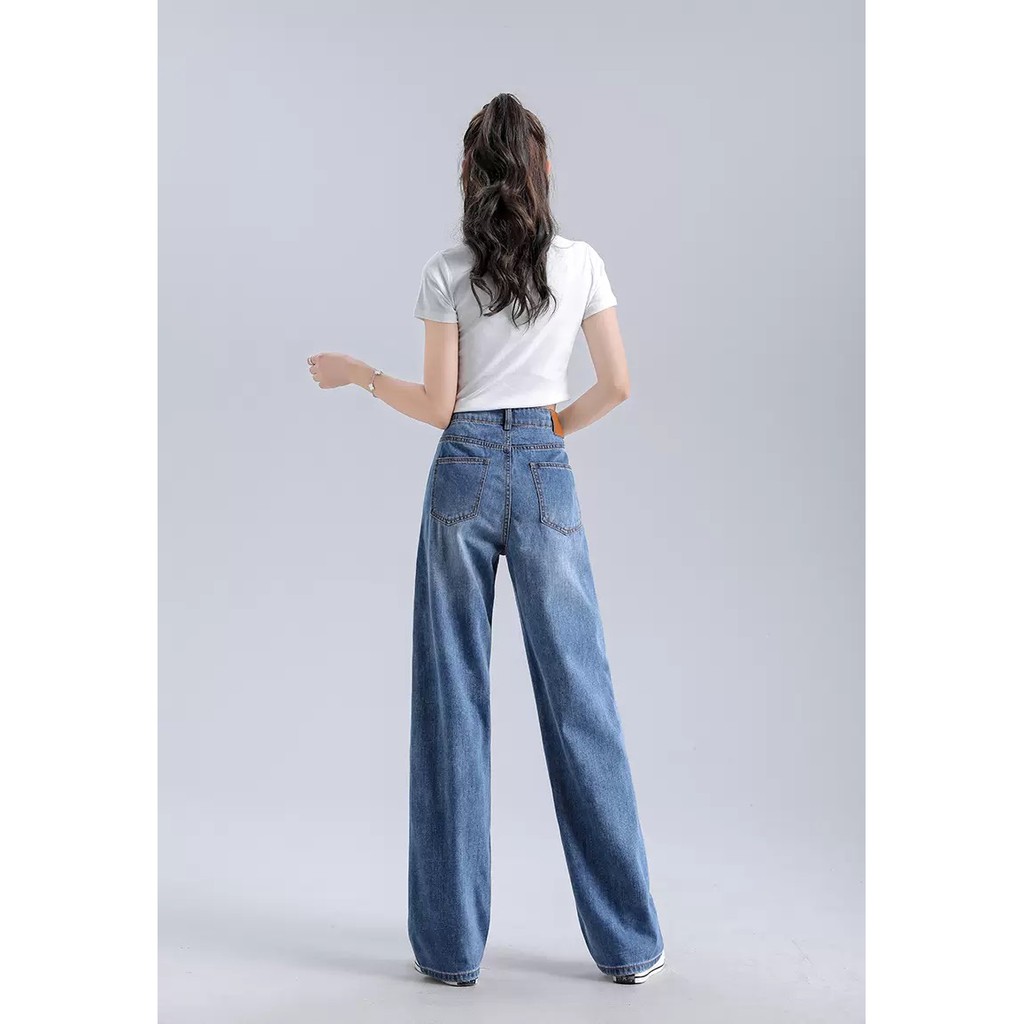 [ HỜN DỖI ] QUẦN JEAN ỐNG RỘNG NỮ XANH ĐẬM RÂU MÈO LAI CUỐN LƯNG CAO FORM DÀI RỘNG THỜI THƯỢNG, CÁ TÍNH, TRẺ TRUNG HOT