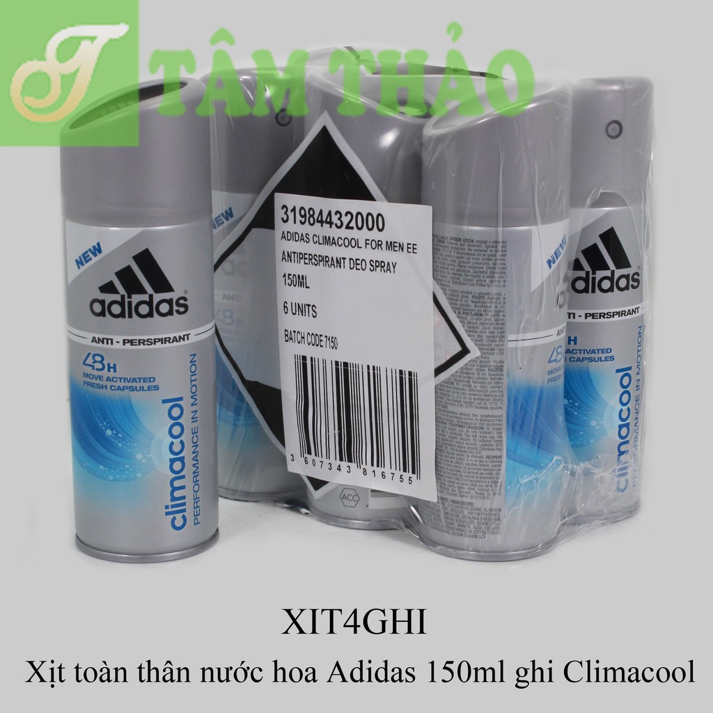 Xịt toàn thân nước hoa Adidas 150ml 3607346550922,3614226614735,3607345387321, 3607349687458