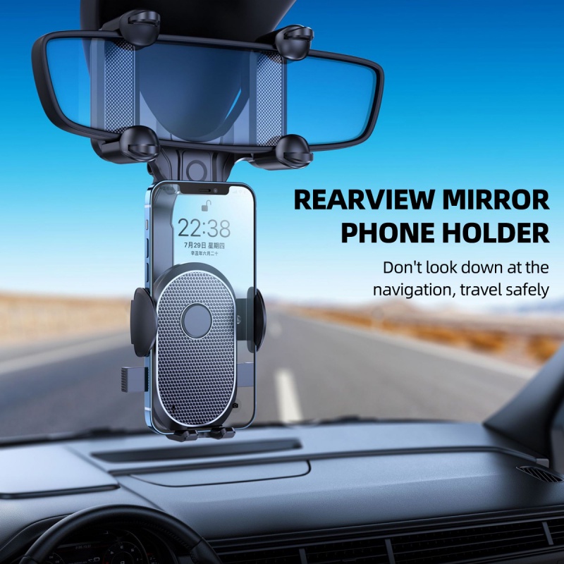 Giá Đỡ Điện Thoại / GPS Gắn Kính Chiếu Hậu Xe Hơi Tiện Dụng