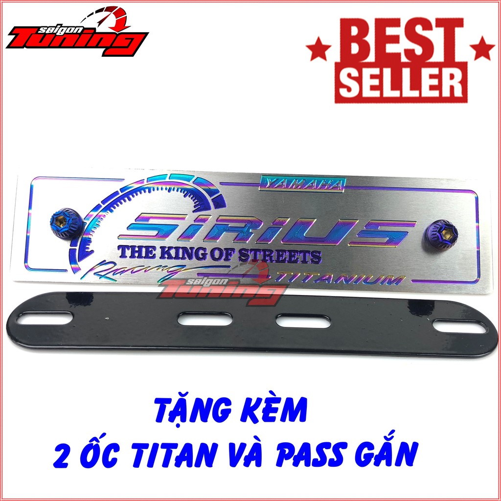 Bảng tên Sirius Titanium cao cấp - tặng ốc Titan + pas SaigonTuning