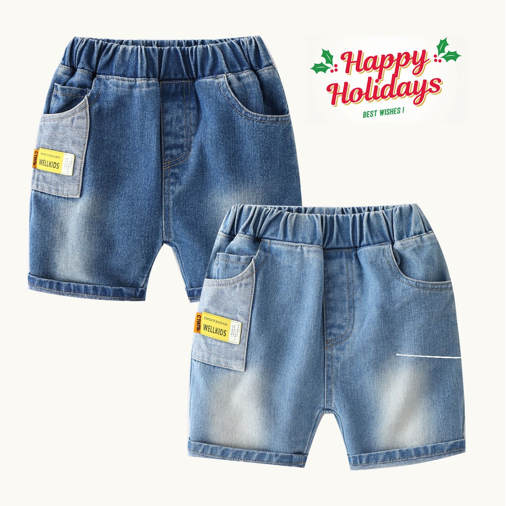 Quần Jeans Cho Bé JOYBOY Quần Short Cho Bé Họa Tiết Ngộ Nghĩnh Chất Bò Mềm 031