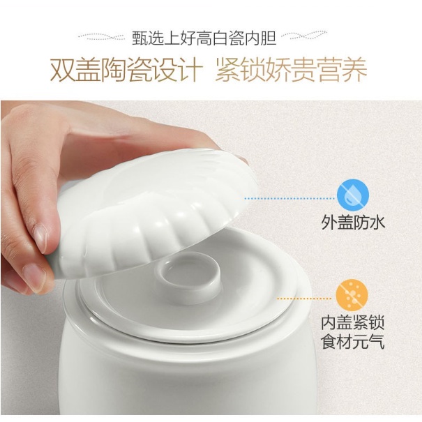 Nồi hầm điện chưng cách thủy yến sào sứ trắng hầm cháo mini và nấu Bear B06R1 Chính hãng