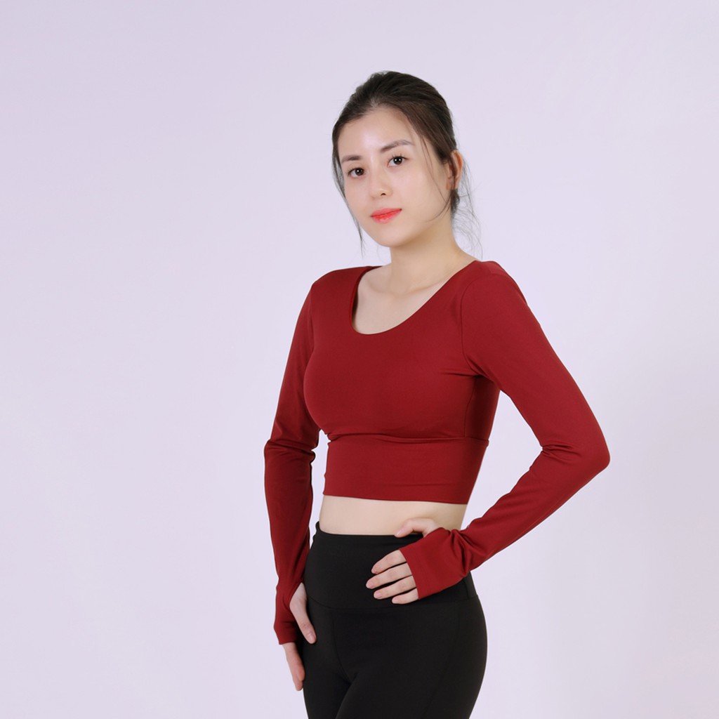 Áo dáng bó dài tay LULULEMON cao cấp, áo slim fit thể thao thiết kế sexy dành cho tập Yoga, Gym, chạy bộ...