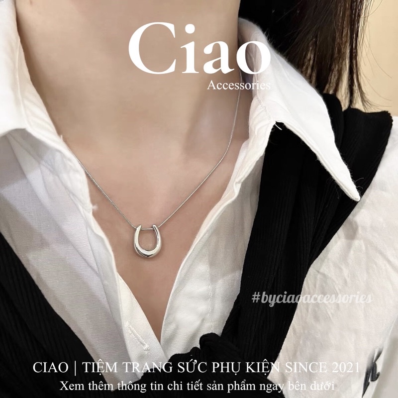 [HOẢ TỐC 1H] Dây chuyền /Vòng cổ titan không gỉ thiết kế hình chữ U đơn giản trendy Ciao accessories