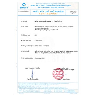 Tinh Dầu Thảo Dược Cửa Sổ Vàng