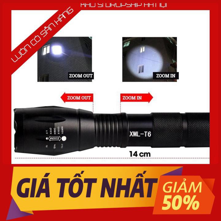 [FREE SHIP] Đèn pin siêu sáng bóng led xml t6 police bin mini cầm tay chống nước tự vệ chuyên dụng   -KSHN