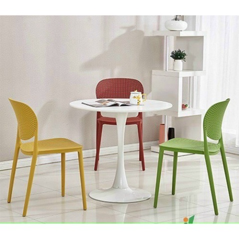 Ghế nhựa cafe văn phòng bàn ăn cao cấp đúc nguyên khối tựa lưng cao xếp chồng tiện dụng - Kanta store