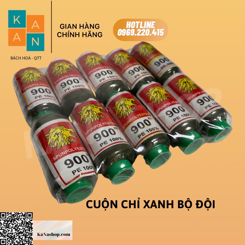 Cuộn chỉ màu xanh bộ đội
