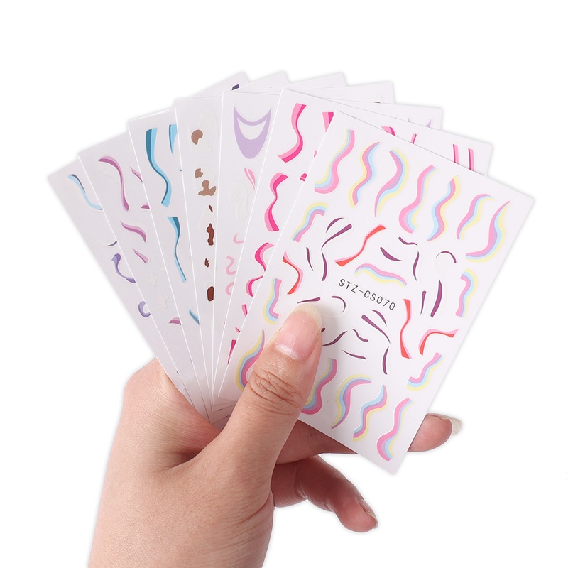 1 Cuộn Miếng Dán Trang Trí Móng Tay 3D Màu Cầu Vồng Độc Đáo
