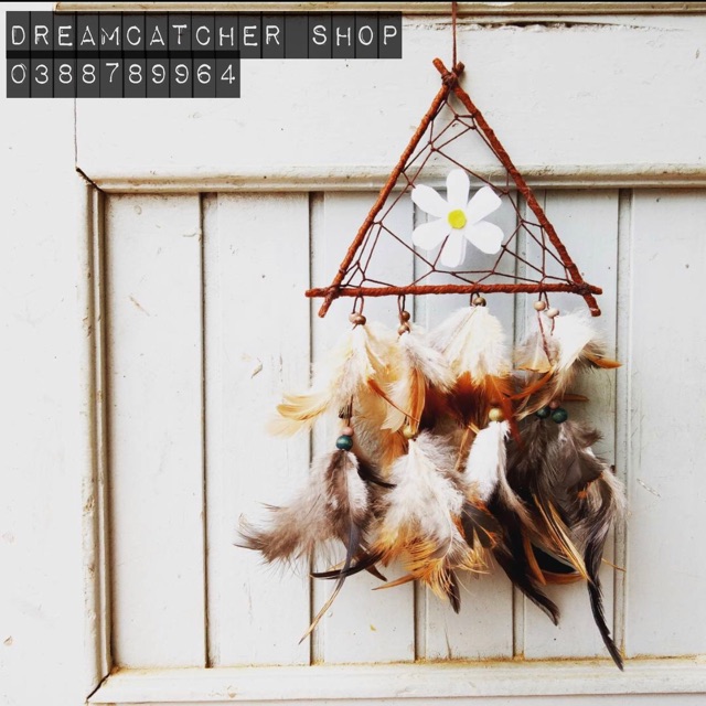 DREAMCATCHER Tam giác đính hoa (ẢNH THẬT SHOP CHỤP) | Dream catcher | Vòng bắt giấc mơ