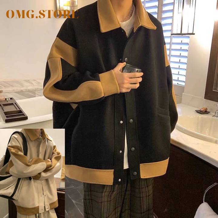 Áo khoác bomber jacket nam nữ dày form rộng, áo khoác bóng chày cao cấp
