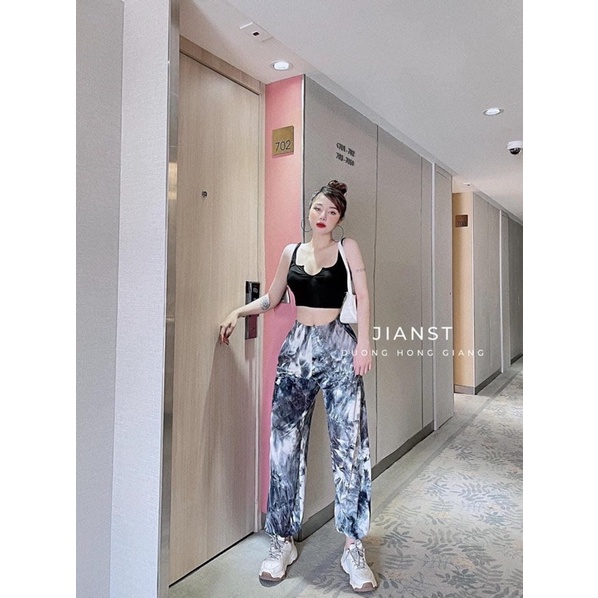 Set áo 2 dây quần loang màu - Set thể thao quần bo ông loang - freesize dưới 55kg - hình thật Carotshop