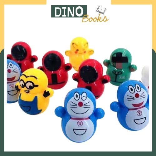 Lật đật squid game mini, lật đật mini doraemon, cho bé cute dễ thương (pikachu, trò chơi con mực, lợn, người tuyết)