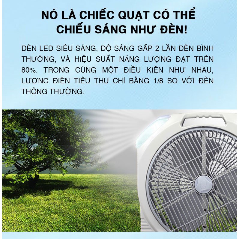 Quạt sạc tích điện 14&quot; Tiross TS9173, Công suất 30W, Thời gian sử dụng 5-7h - Bảo hành 12 tháng