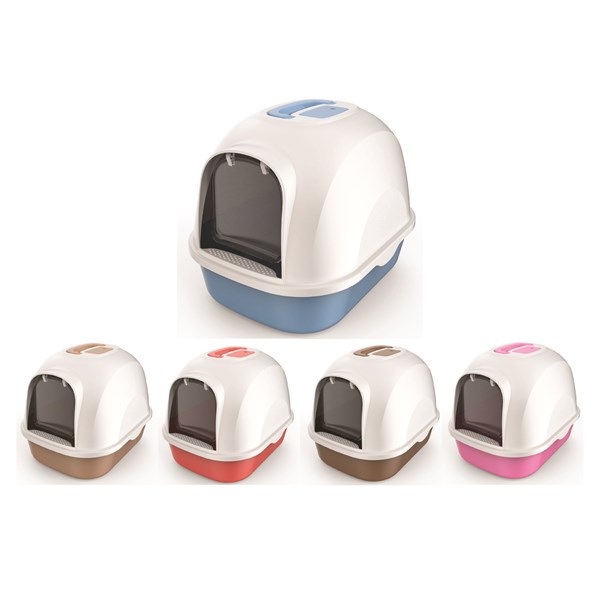 Nhà Vệ Sinh Cát Mèo JCB Cửa Mở 2 Chiều Thông Minh Tặng Kèm Xẻng Màu Trắng - Circle Pet