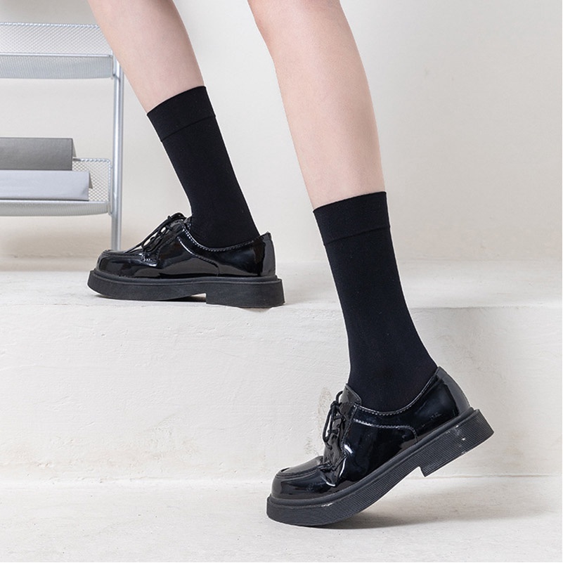 Vớ Dài Qua Mắt Cá Chân Mỏng Thoáng Khí Màu Trơn Co Giãn Phong Cách Lolita Thời Trang Cho Nữ