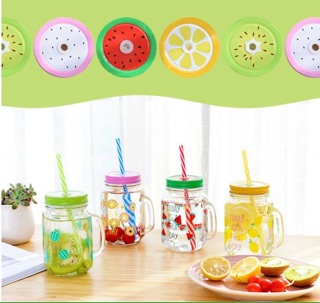 Cốc thuỷ tinh nắp hoa quả 450ml