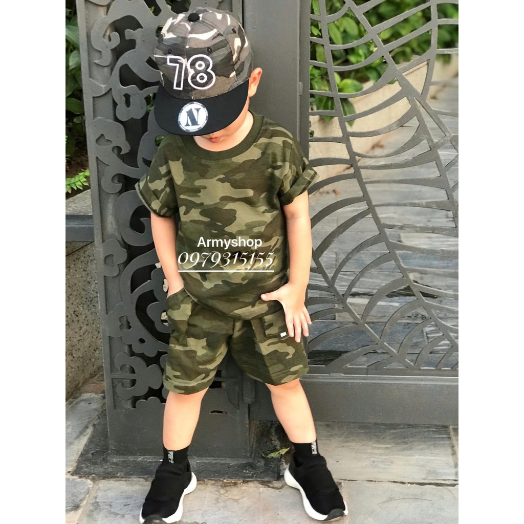 Bộ quần áo trẻ em phông rằn ri