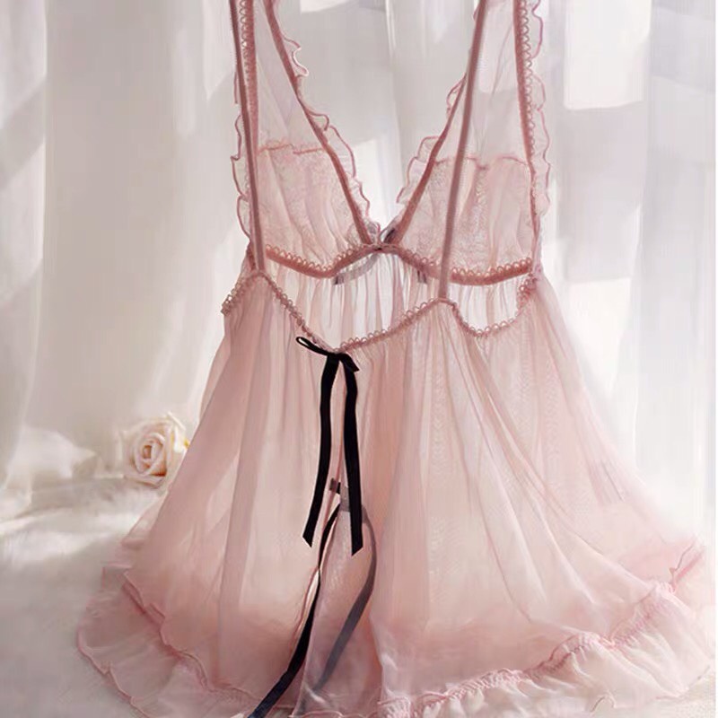 Đồ ngủ nữ/ Váy ngủ sexy/ Đầm ngủ viền bèo ren mềm mại bồng bềnh CICI BONITA CV34