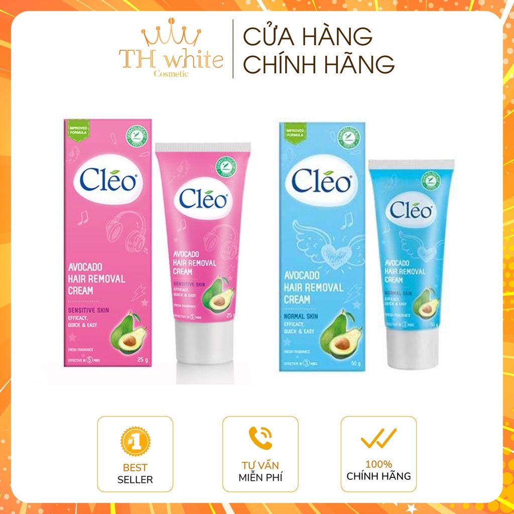 Tẩy Lông Cleo Chiết Xuất Từ Trái Bơ Cho Da Thường Và Da Nhạy Cảm 50g