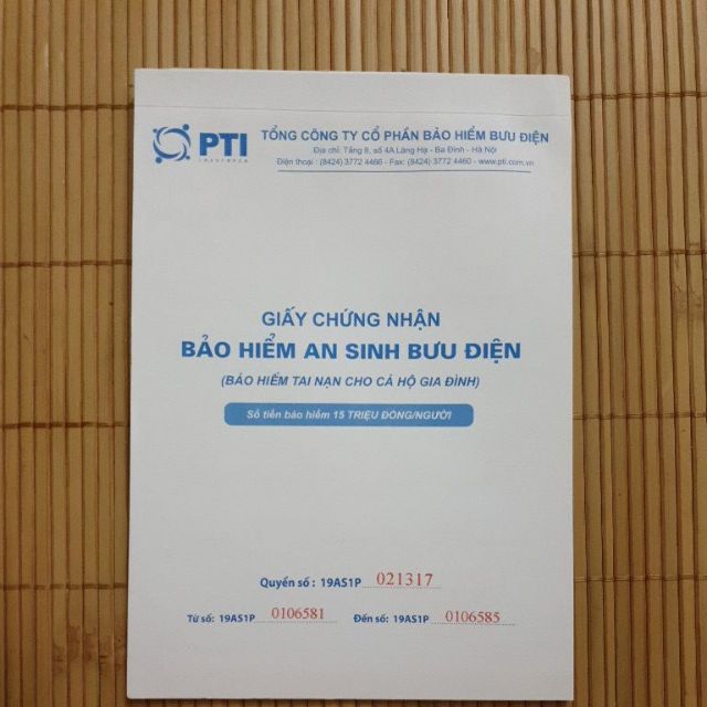 Bảo hiểm an sinh bưu điện ( bảo hiểm tai nạn hộ cho cả hộ gia đình theo TT sổ hộ khẩu) số tiền bảo hiểm 15TRIỆU đ/người