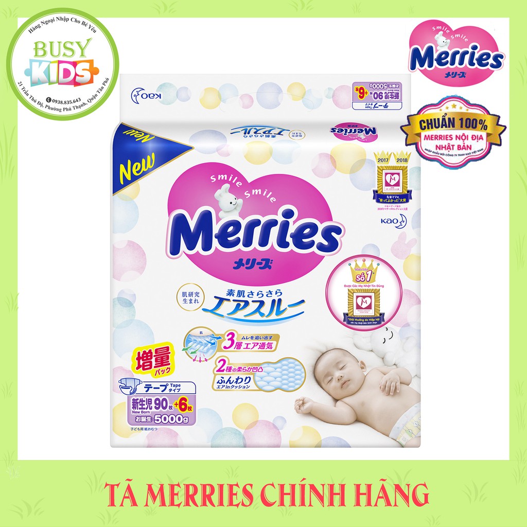 {Jumbo, cộng miếng, tiêu chuẩn} Tã Dán/Quần Merries Đủ Size NB90/S82/M64/L54/XL44-L44/XL38/XXL26