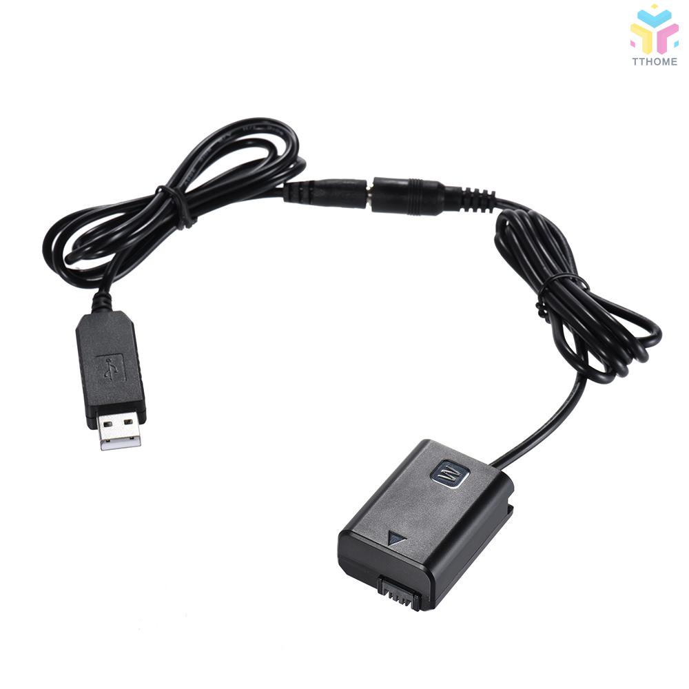[Stock]Docooler NP-FW50 Dummy Battery + DC Power Bank (5V 2A) USB Adapter Cable Replacement for AC-PW20 for  NEX-3/5/6/7 Series A33 A37 A35 A55 a7 a7R a7II A6000 A6300