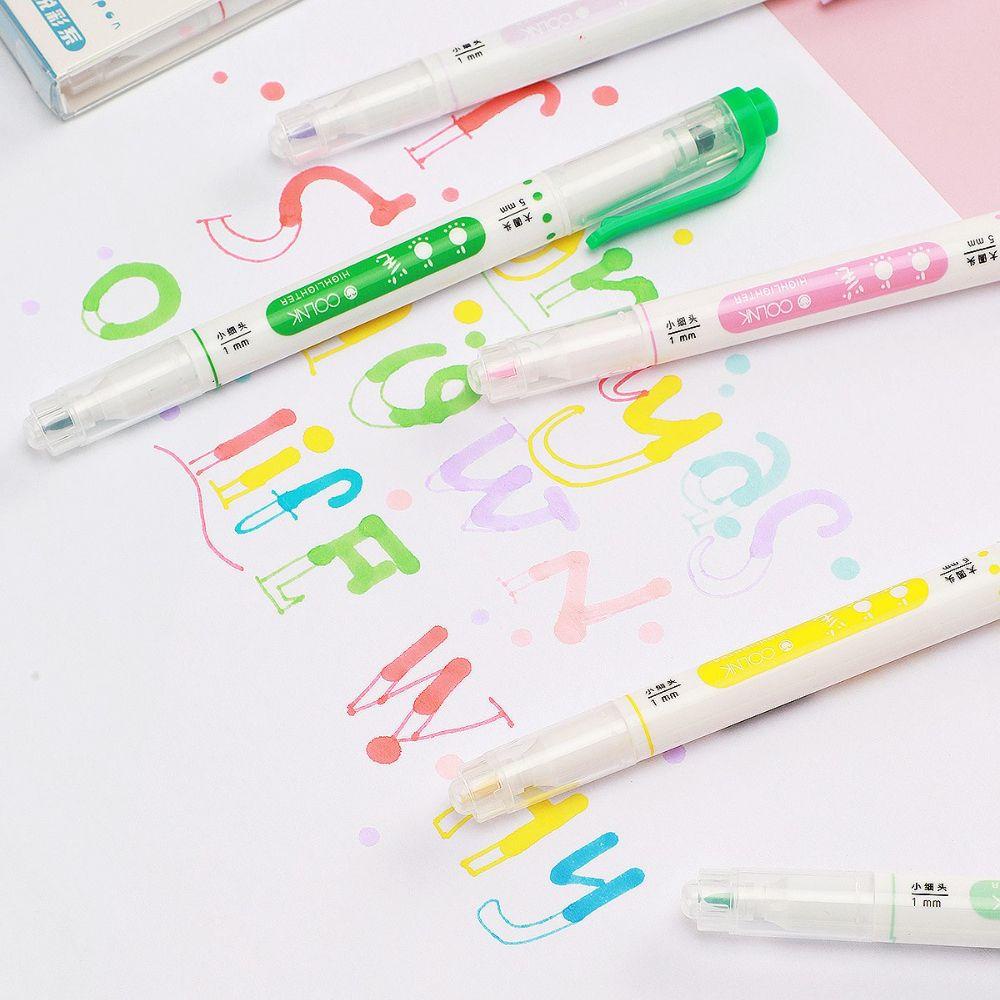 Bộ 6 Bút Vẽ Graffiti Hai Đầu Màu Sắc Kẹo Ngọt Bền Bỉ Dành Cho Học Sinh