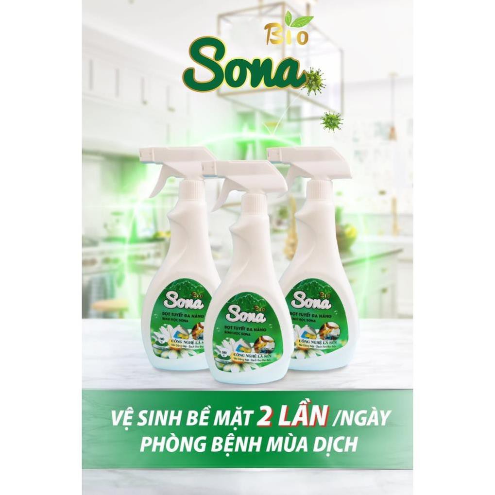 Xịt Đa Năng, Tẩy Rửa Vết Bẩn Nhà Bếp, Lau Kính Sạch Bong, Vệ Sinh Bề Mặt, Ngừa Vi Khuẩn SoNa 500ml