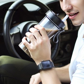 Gregorio~420/600ml Straw Separate Drink Water Beverage Bottle Couples Gift