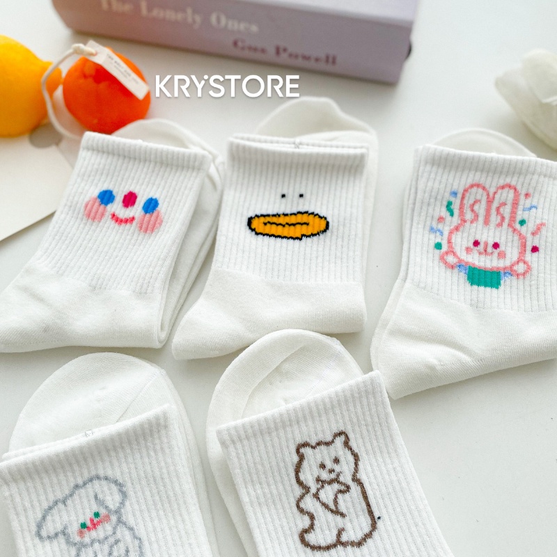 Set tất cao cổ hình cute dễ thương, vớ chất đẹp Krystore ST02