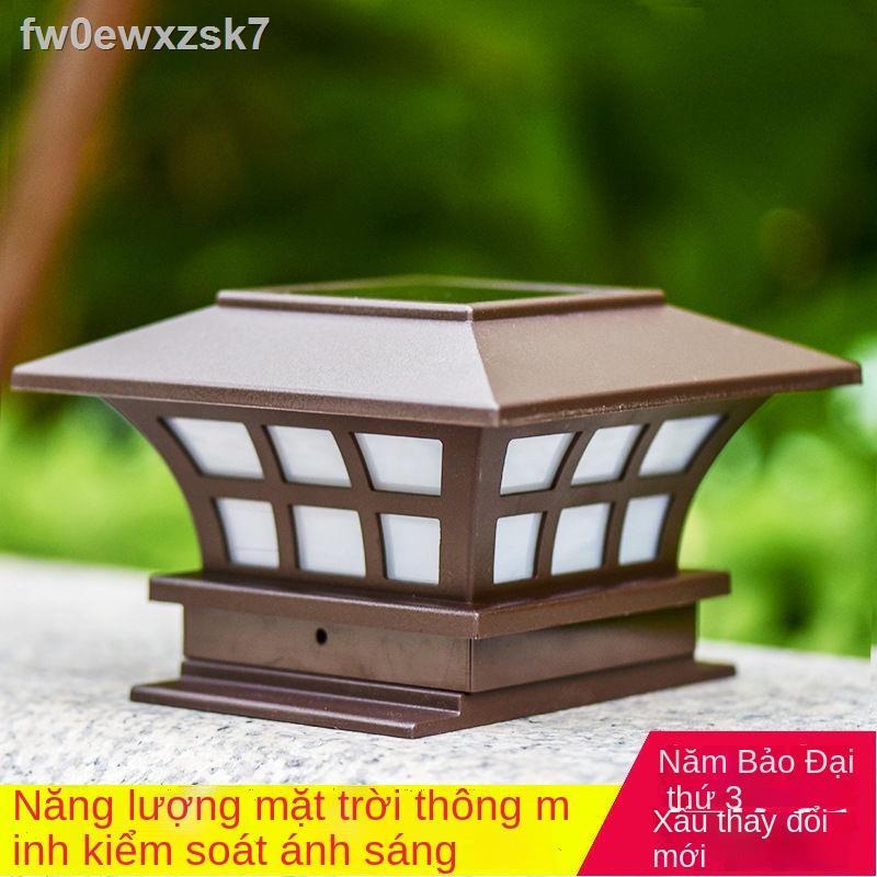 (Mới về)Đèn cột năng lượng mặt trời cổ điển ngoài không thấm nước sân vườn tường nông thôn Trung Quốc cảnh quan