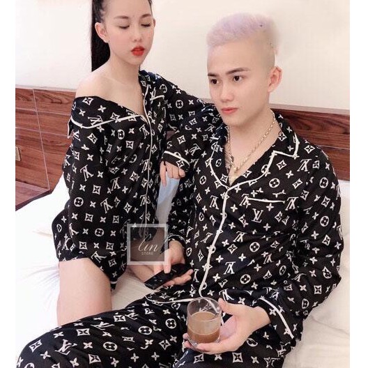 Bộ Đồ Pijama Lụa Họa Tiết NY Phù Hợp Cả Nam Và Nữ/,/,/