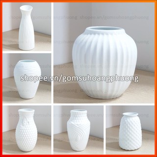 Lọ hoa sứ sương trắng cao cấp Bát Tràng - BST02 - 6 mẫu