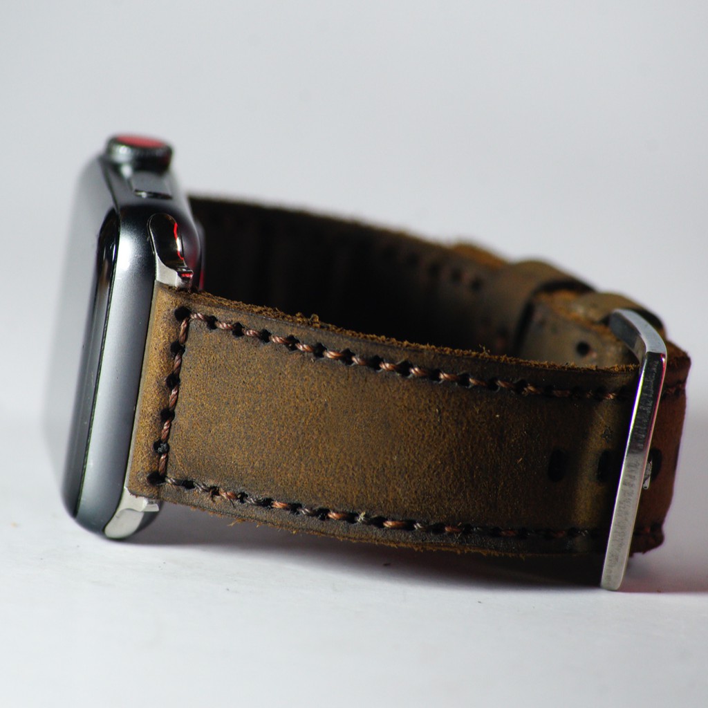 Dây đồng hồ da bò thật size 22mm bản RAM Leather - tặng khóa chốt và cây thay dây