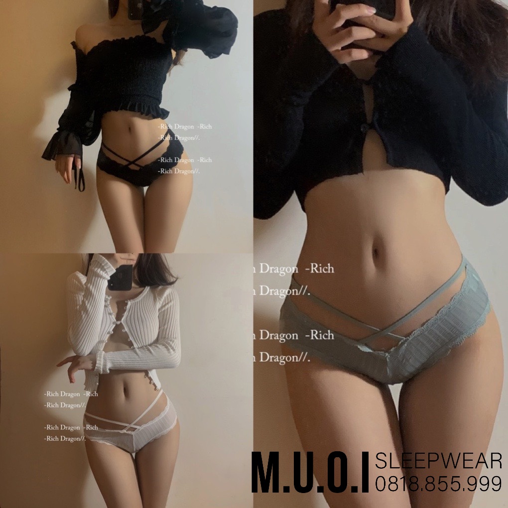 Quần Lót Phối Ren Nữ Cạp Chéo mềm mại thông hơi sexy quyến rũ gợi cảm mã QL13