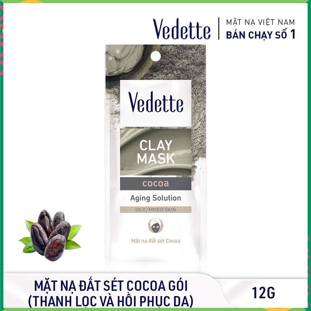 ☘️ Mặt Nạ Đất Sét 12g Các Loại VEDETTE - Hấp thụ bã nhờn, Bụi bẫn và Se khít lỗ chân long